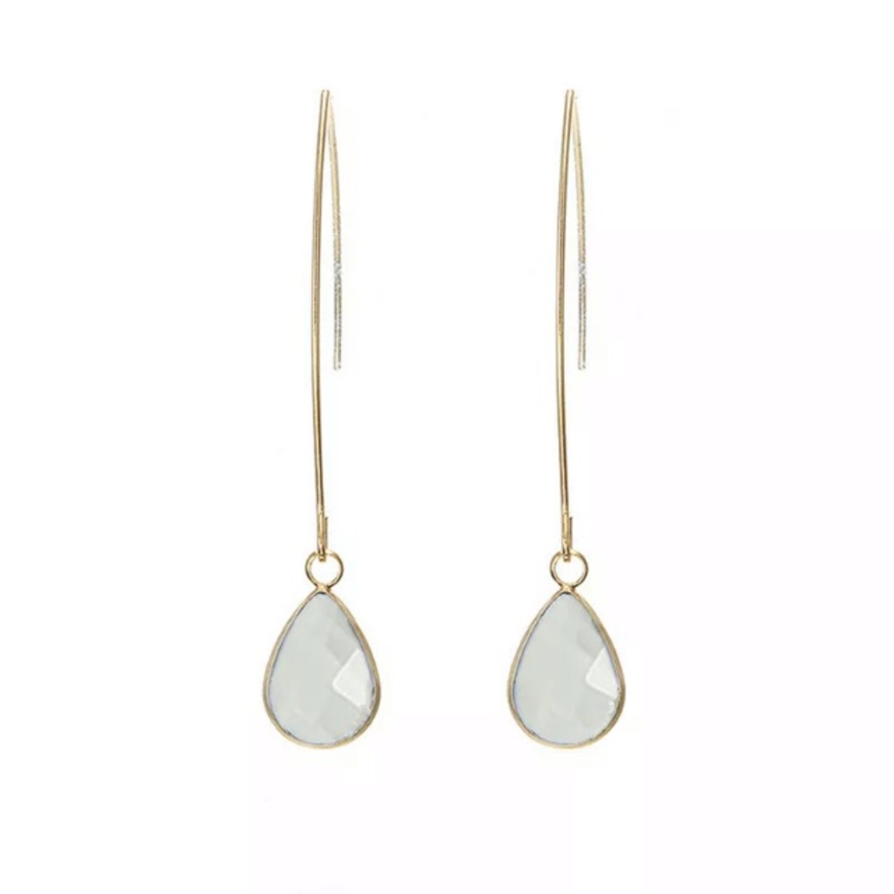 NEW!๐๐CRYSTAL CLEAR FACETED TEARDROPS!๐๐GOLDEN - Picture 2 of 7